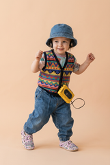 Make It Yours – Personalized 90s Pattern Booties for Babies | Non-Slip, Cotton, Unisex