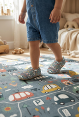 Make It Yours – Personalized Road Pattern Booties for Babies | Non-Slip, Cotton, Unisex
