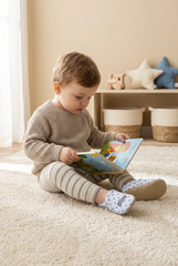 Make It Yours – Personalized White Denim Pattern Booties for Babies | Non-Slip, Cotton, Unisex