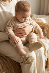 Make It Yours – Personalized Teddy Bear Booties for Babies | Non-Slip, Organic Cotton, Home & Nursery Use