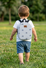 White Denim Pattern Toddler Backpack – Small Size Kids Backpack for Ages 1–3, Daycare Bag
