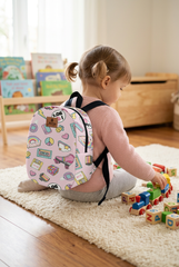 90s Pattern Toddler Backpack – Small Size Kids Backpack for Ages 1–3, Daycare Bag