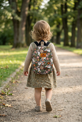 Floral Bunny Pattern Toddler Backpack – Small Size Kids Backpack for Ages 1–3, Daycare Bag