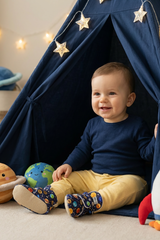 Happy Space Baby Booties – Colorful Galaxy Theme for Toddlers