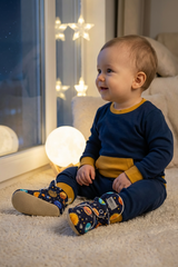 Happy Space Baby Booties – Colorful Galaxy Theme for Toddlers