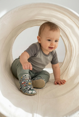 Road Pattern Slippers, Non-Slip Sole, Organic Cotton Lined, Unisex Baby Slippers