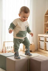 Road Pattern Slippers, Non-Slip Sole, Organic Cotton Lined, Unisex Baby Slippers