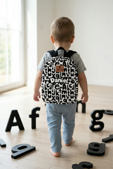 Alphabet Pattern Personalized Toddler Backpack – Small Size Kids Backpack for Ages 1–3, Daycare Bag