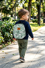 Green Dino Pattern Toddler Backpack – Small Size Kids Backpack for Ages 1–3, Daycare Bag