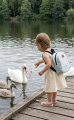 Blue Swan Pattern Toddler Backpack – Small Size Kids Backpack for Ages 1–3, Daycare Bag