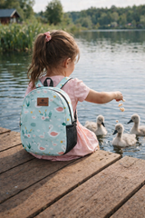 Blue Swan Pattern Preschool Backpack – Medium Size Kids Backpack for Ages 3–5, Daycare Bag