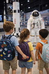 Astronaut Pattern Preschool Backpack – Medium Size Kids Backpack for Ages 3–5, Daycare Bag