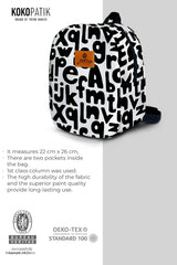 Alphabet Pattern Toddler Backpack – Small Size Kids Backpack for Ages 1–3, Daycare Bag