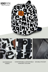 Alphabet Pattern Toddler Backpack – Small Size Kids Backpack for Ages 1–3, Daycare Bag