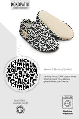 Kokopatik, Non-Slip Sole, Home & Nursery Slippers, Unisex Baby Booties, Cotton Newborn Booties, Alphabe Patterned Booties