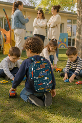 Cars Pattern Personalized Backpack – Medium Size Kids Backpack for Ages 3–6, Daycare Bag