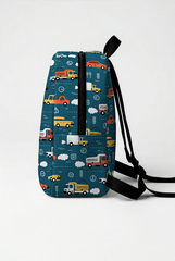 Cars Pattern Personalized Toddler Backpack – Small Size Kids Backpack for Ages 1–3, Daycare Bag