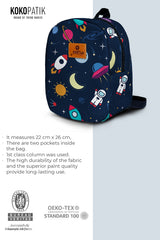 Astronaut Pattern Toddler Backpack – Small Size Kids Backpack for Ages 1–3, Daycare Bag