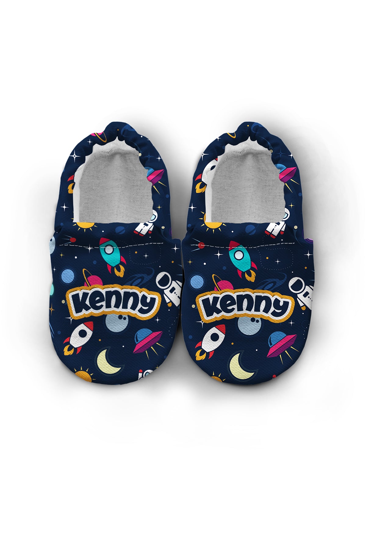 Make It Yours – Personalized Astronaut Booties for Babies | Non-Slip, Organic Cotton, Home & Nursery Use