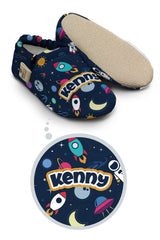 Make It Yours – Personalized Astronaut Booties for Babies | Non-Slip, Organic Cotton, Home & Nursery Use