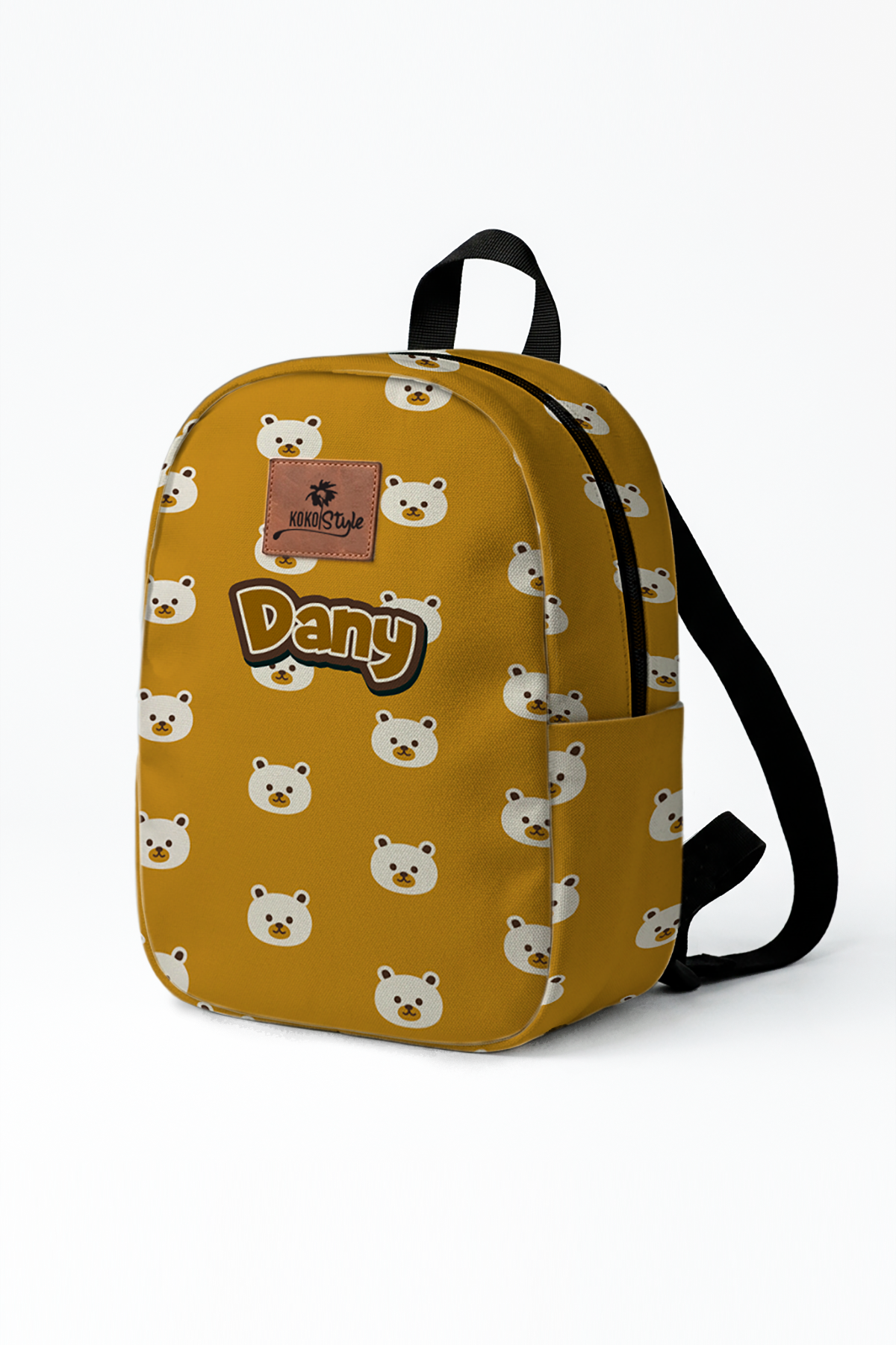 Teddy Bear Pattern Personalized Toddler Backpack – Small Size Kids Backpack for Ages 1–3, Daycare Bag