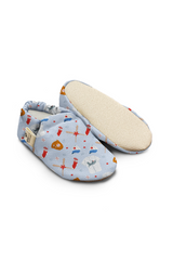 Kokopatik Organic Cotton Baby Booties, Non-Slip Sole, Newborn Shoe, Indoor/Creche Footwear, Baseball