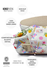 Kokopatik Organic Cotton Baby Booties, Non-Slip Sole, Newborn Shoe, Indoor/Creche Footwear, Beach