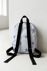 White Denim Pattern Personalized Toddler Backpack – Small Size Kids Backpack for Ages 1–3, Daycare Bag