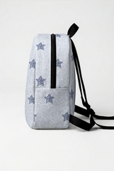 White Denim Pattern Personalized Toddler Backpack – Small Size Kids Backpack for Ages 1–3, Daycare Bag
