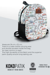 Big Adventure in Traffic Pattern Preschool Backpack – Medium Size Kids Backpack for Ages 3–5, Daycare Bag