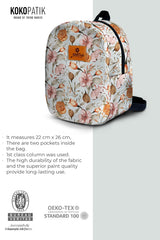 Bohemian Floral Pattern Toddler Backpack – Small Size Kids Backpack for Ages 1–3, Daycare Bag