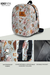 Bohemian Floral Pattern Toddler Backpack – Small Size Kids Backpack for Ages 1–3, Daycare Bag