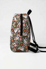 Floral Bunny Pattern Personalized Toddler Backpack – Small Size Kids Backpack for Ages 1–3, Daycare Bag
