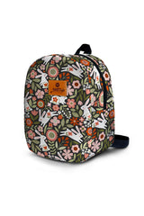 Floral Bunny Pattern Toddler Backpack – Small Size Kids Backpack for Ages 1–3, Daycare Bag
