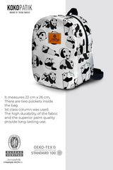 Crazy Panda Pattern Toddler Backpack – Small Size Kids Backpack for Ages 1–3, Daycare Bag
