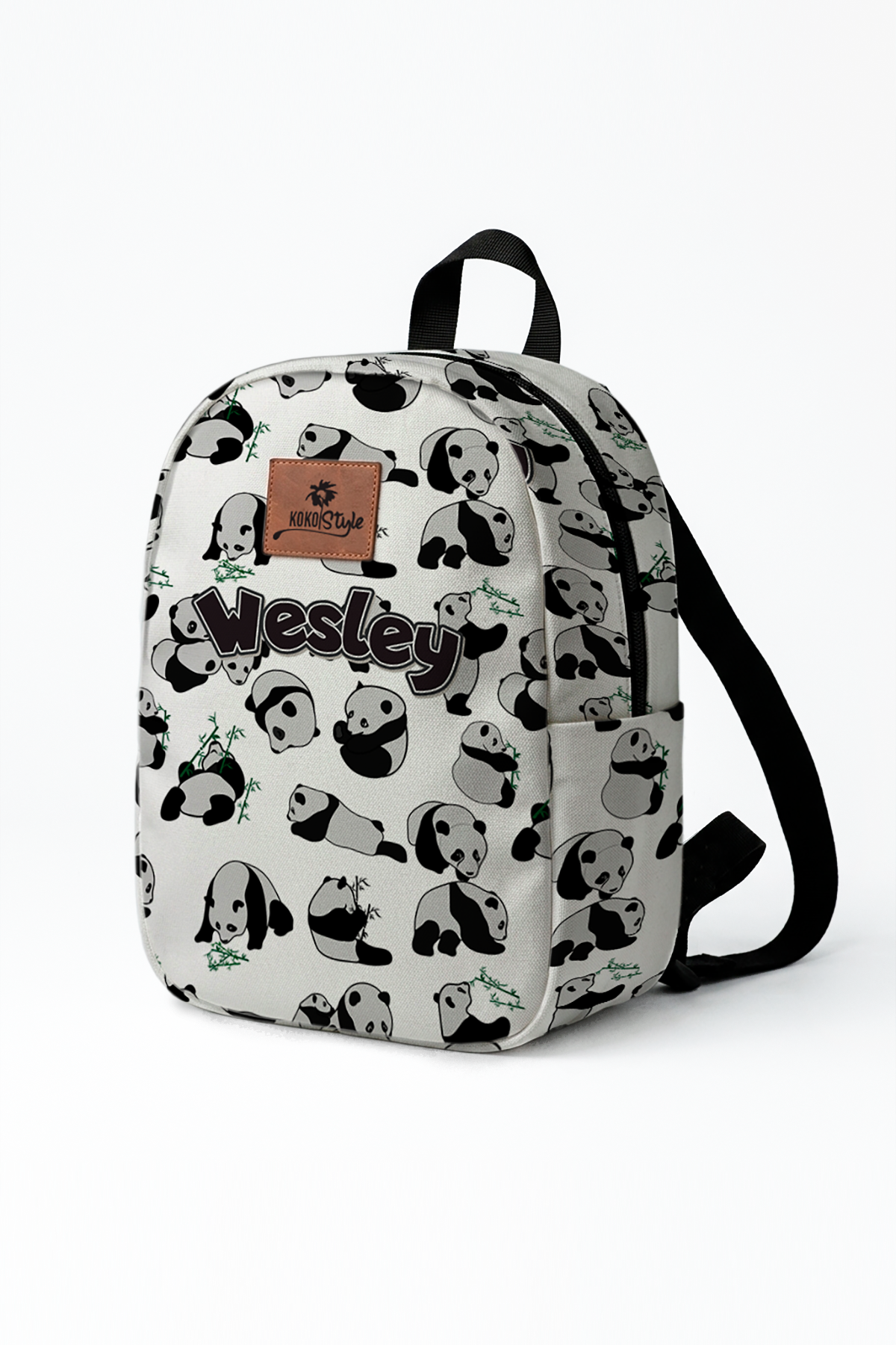 Crazy Panda Pattern Personalized Toddler Backpack – Small Size Kids Backpack for Ages 1–3, Daycare Bag