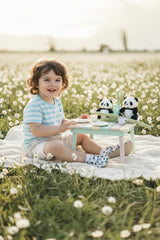 Kokopatik, Non-Slip Sole, Organic Cotton Lined Home Slippers, First Step Shoes, Crazy Panda Patterned Slippers