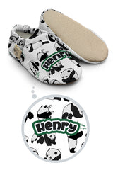Make It Yours – Personalized Crazy Panda Booties for Babies | Non-Slip, Organic Cotton, First Step Shoes