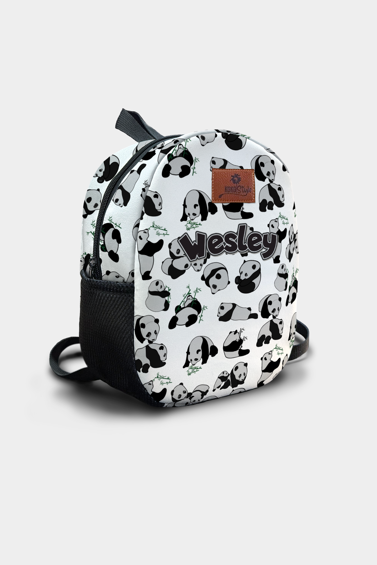 Crazy Panda Pattern Personalized Backpack – Medium Size Kids Backpack for Ages 3–6, Daycare Bag