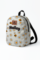 Daisy Pattern Personalized Toddler Backpack – Small Size Kids Backpack for Ages 1–3, Daycare Bag