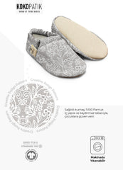 Kokopatik Organic Cotton Baby Booties – Non-Slip Sole, Newborn Booties, Home & Nursery Shoes, Lace Pattern Booties