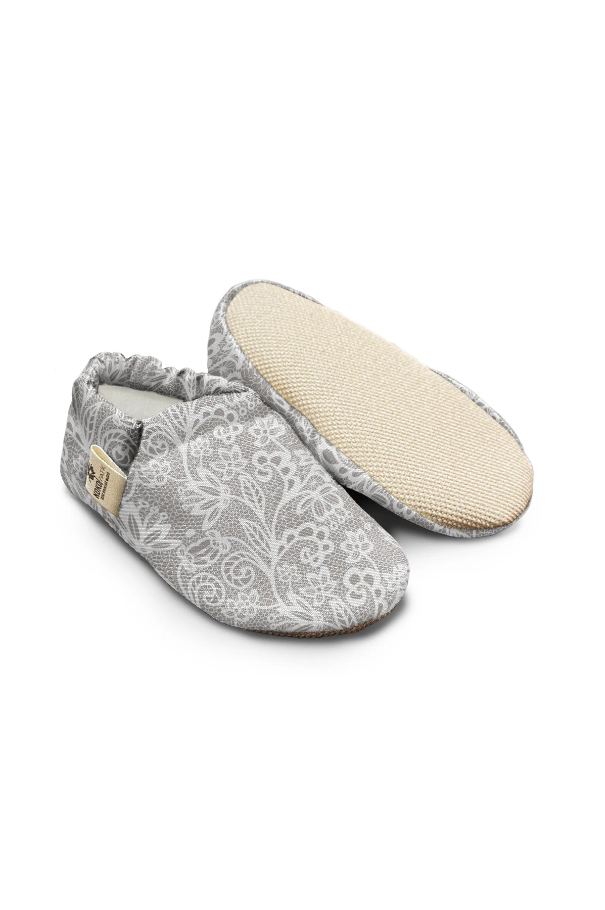 Kokopatik Organic Cotton Baby Booties – Non-Slip Sole, Newborn Booties, Home & Nursery Shoes, Lace Pattern Booties