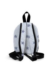 White Denim Pattern Preschool Backpack – Medium Size Kids Backpack for Ages 3–5, Daycare Bag