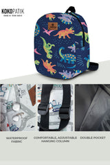 Dino Pattern Toddler Backpack – Small Size Kids Backpack for Ages 1–3, Daycare Bag