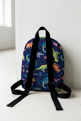 Dinno Pattern Personalized Toddler Backpack – Small Size Kids Backpack for Ages 1–3, Daycare Bag