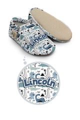 Make It Yours – Personalized Dinosaur Pattern Booties for Babies | Non-Slip, Cotton, Unisex