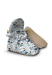 Dinosour, Non-Slip Sole, Organic Cotton Lined, Unisex Baby Slippers (Kopya) (Kopya)