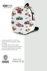 Formula Pattern Toddler Backpack – Small Size Kids Backpack for Ages 1–3, Daycare Bag