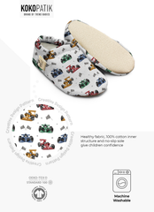 Kokopatik Organic Cotton Baby Booties – Non-Slip Sole, Newborn Booties, Home & Nursery Shoes, Formula Pattern