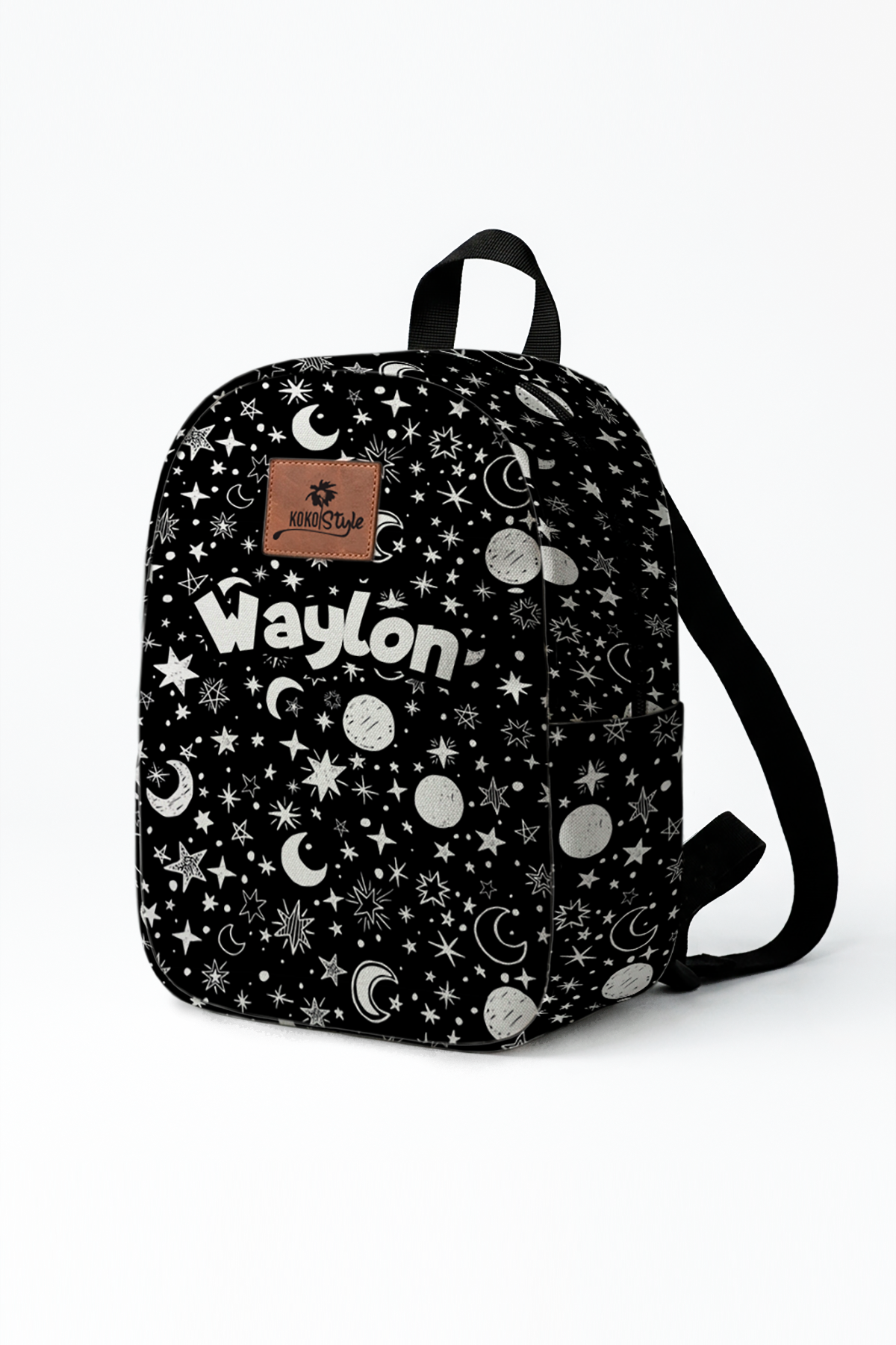 Night Pattern Personalized Toddler Backpack – Small Size Kids Backpack for Ages 1–3, Daycare Bag